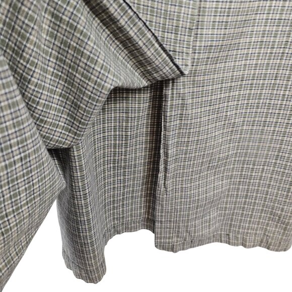 Cottage Core Plaid Academia Maxi Dress XL Green/Brown Navy Boho Spring Practical - Picture 7 of 13